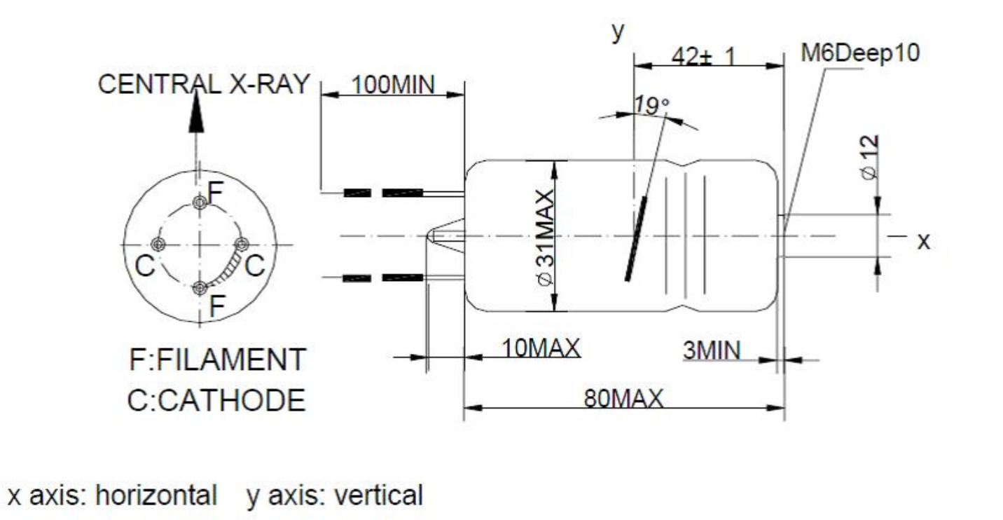 Dental x-ray tube